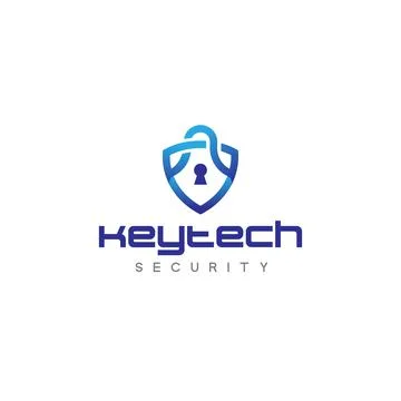 Simple design KEY TECH security lock logo design Stock Illustration