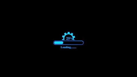 Simple design loading bar icon with gear isolated on background Stock Footage 263873504
