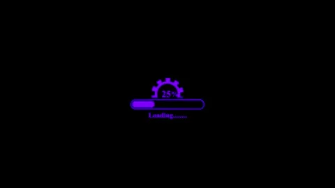 Simple design loading bar icon with gear isolated on background Stock Footage 263873511