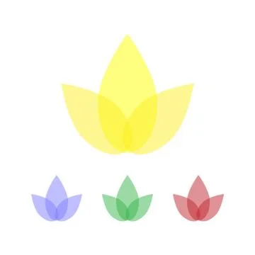 Simple design of the logo of the leaves in different colors Stock Illustration