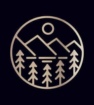 Simple design of natural mountains Stock Illustration