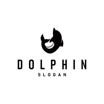 Simple design open sea animal dolphin logo with simple sea dolphin concept .. Stock Illustration