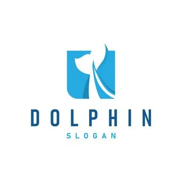 Simple design open sea animal dolphin logo with simple sea dolphin concept .. Stock Illustration