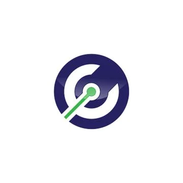 Simple design for round board circuit on the white background Stock Illustration