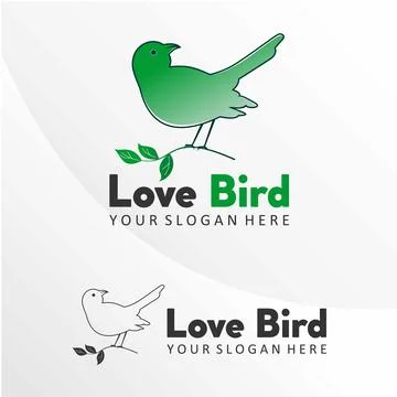 Simple design in the shape of a bird on a tree branch. Stock Illustration