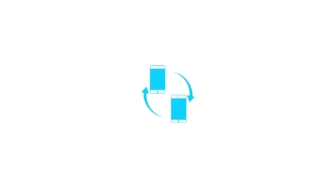 Simple design smart phone with arrow rotating icon animated on background Stock Footage 263874033