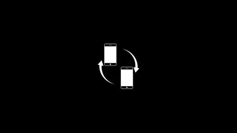 Simple design smart phone with arrow rotating icon animated on background Stock Footage 263874038
