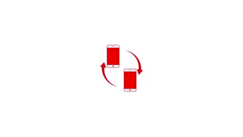 Simple design smart phone with arrow rotating icon animated on background Stock Footage 263874039