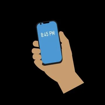 Simple design smart phone on hand symbol background. Stock Illustration