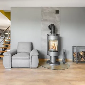 Simple design villa interior Stock Photos