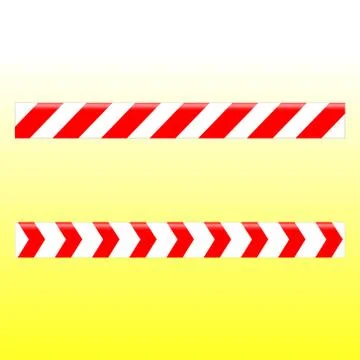 Simple design of a white ribbon with red stripes Stock Illustration
