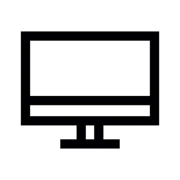 Simple desktop PC icon. Personal computer. Vector. Stock Illustration