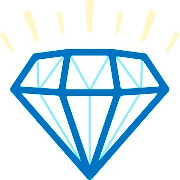 Simple diamond gem icon in blue tones. Flat and clean. Stock Illustration