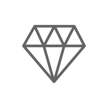 Simple diamond line icon. Symbol and sign vector illustration design. Editable Stock Illustration