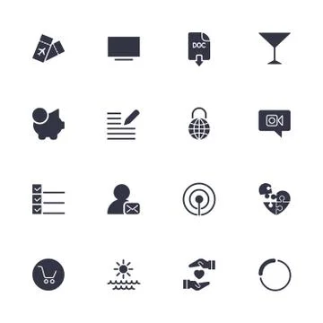 Simple different icons set. Universal icons to use for web and mobile. UI set 스톡 일러스트