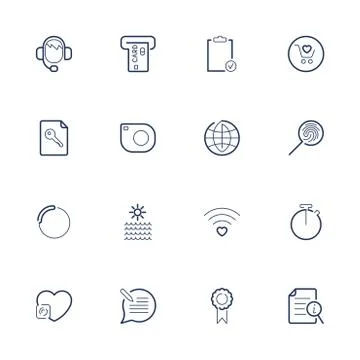 Simple different web icons. Set icons for app, programs, sites Stock Illustration
