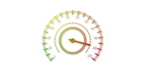 Simple Digital Dashboard Speed Meter Animation in Flat UI Style Stock Footage 316788260