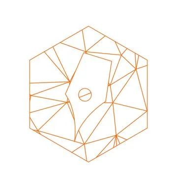 Simple digital pen connection geometric logo vector and icon Stock Illustration