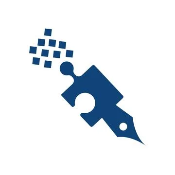 Simple digital pen data logo and vector icon Stock Illustration