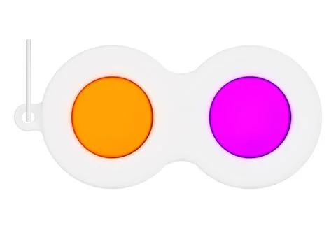 Simple dimple double color 2D anti-stress toy. Stock Illustration