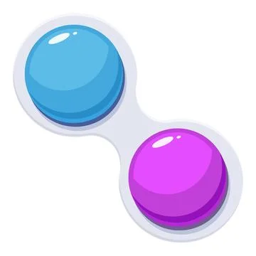 Simple dimple fidget toy with blue and purple bubbles is relieving stress Stock Illustration