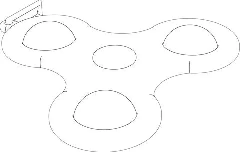 Simple dimple triple. Black and white image. Stock Illustration