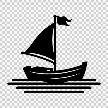 Simple Dingy silhouette design vector style Stock Illustration