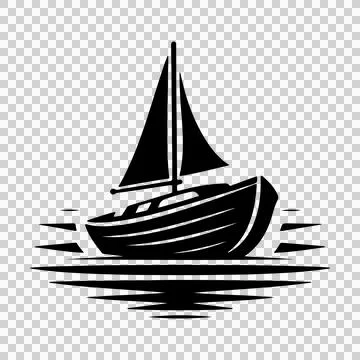 Simple Dingy silhouette design vector style with white background 스톡 일러스트