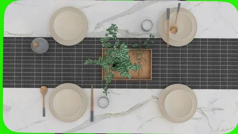 Simple dining table with green background Stock Illustration