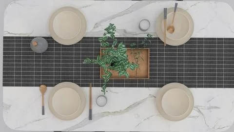 Simple dining table with white background Stock Illustration