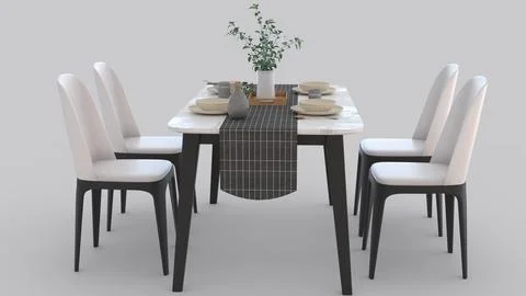 Simple dining table with white background Stock Illustration