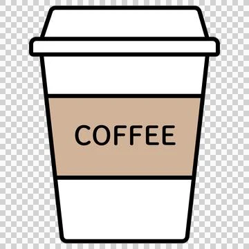 Simple disposable cup for coffee with the word “COFFEE” Stock Illustration