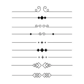 Simple divider elements, Line border, corner design vector, divider Stock Illustration