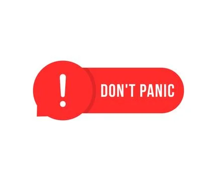 Simple do not panic red speech bubble Stock Illustration