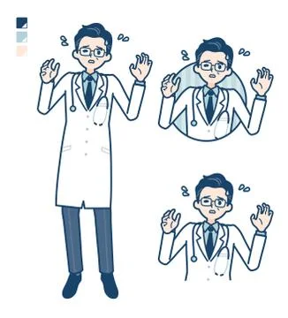 Simple Doctor old man panic Illustrazione stock