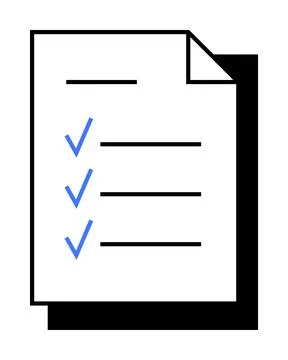 Simple Document with Checkmarks for Task List, Planning, and Organization Stockillustratie