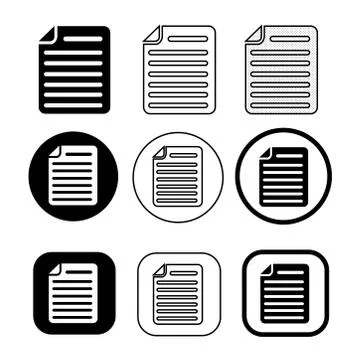 Simple Document file icon. Paper doc sign Stock Illustration