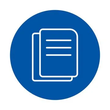 Simple Document Icon on Blue Circle Background for Digital Applications Stock Illustration