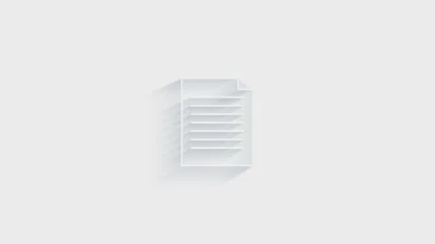 Simple document icon. White icon with shadow on transparent background. Видео 151519518