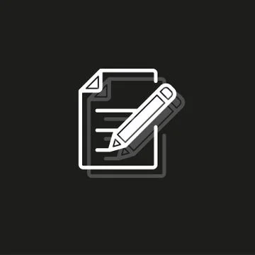 Simple Document with Pen Vector Icon Illustrazione stock