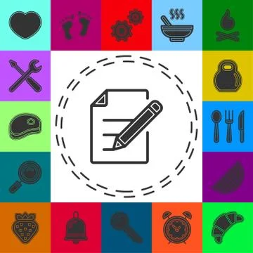 Simple Document with Pen Vector Icon 库存插图