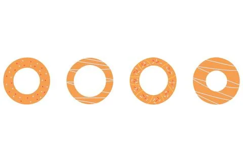 Simple donut illustration design set Stock Illustration