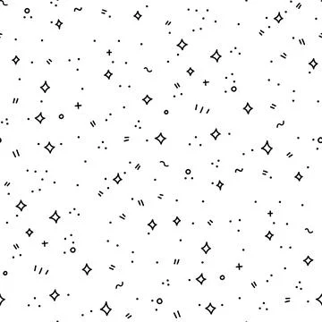 Simple doodle black and white seamless pattern Stock Illustration