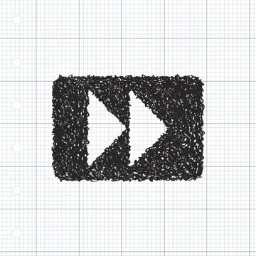 Simple doodle of a fast forward button Stock Illustration