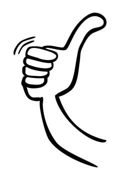 Simple Doodle, Hand Draw Sketch, Thumb Up and Like or Love Stock Illustration