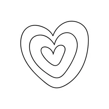 Simple doodle heart. Hand drawn heart isolated on white background. Symbol of Stock Illustration