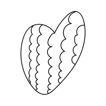 Simple doodle heart. Hand drawn heart isolated on white background. Symbol of Stock Illustration