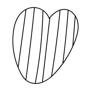 Simple doodle heart. Hand drawn heart isolated on white background. Symbol of Stock Illustration