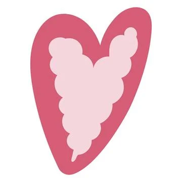 Simple doodle heart. Hand drawn heart isolated on white background. Symbol of Stock Illustration