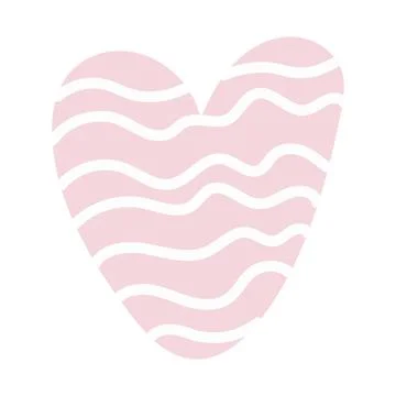 Simple doodle heart. Hand drawn heart isolated on white background. Symbol of Stock Illustration